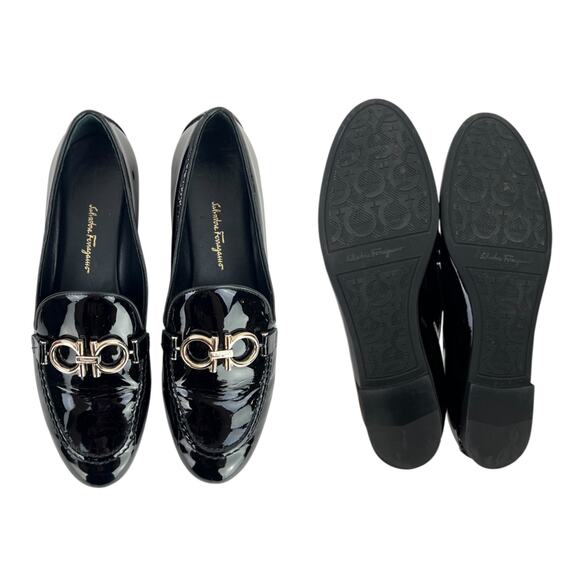 Ferragamo Gancini Patent Leather Loafers - Picture 6 of 8